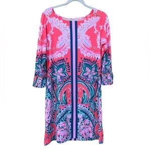Lilly Pulitzer Pink Coral Navy Printed Dress